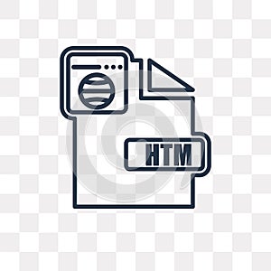 Htm vector icon isolated on transparent background, linear Htm t