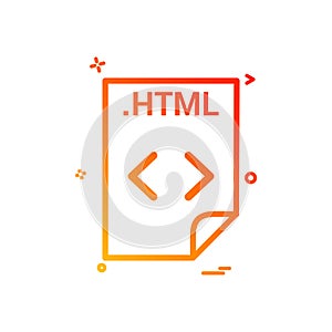 HTML application download file files format icon vector design