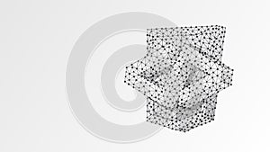 HTML code Bracket model. Coding technology, software programming concept. Abstract, digital, wireframe, low poly mesh, vector