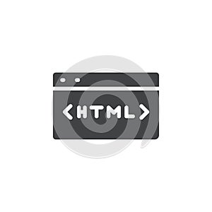 HTML code with meta tags icon simple vector symbol