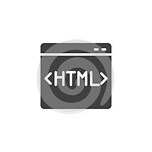 HTML code with meta tags vector icon