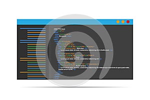 HTML code website. Coding, programming concept.