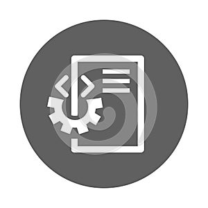 Html, coding icon. Gray vector graphics