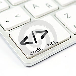 Html coding icon isolated on white background
