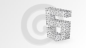 HTML coding language sign. Device, programming, developing concept. Abstract, digital, wireframe, low poly mesh, vector