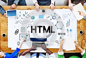 HTML Communication Interconnection Internet Networking Concept