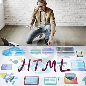 HTML Computer Language Internet Online Technology Concept