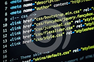 HTML and CSS code