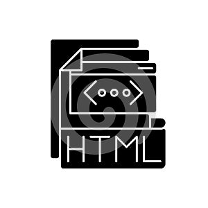 HTML file black glyph icon