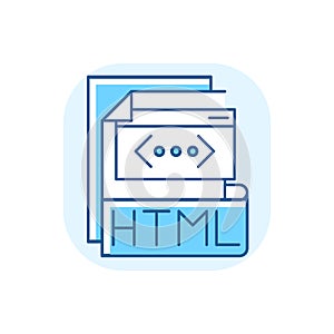 HTML file blue RGB color icon