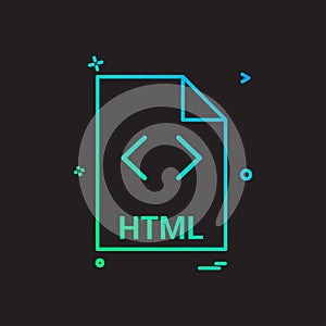 html file file extension file format icon vector design