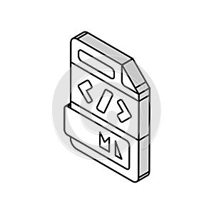 html file format document isometric icon vector illustration