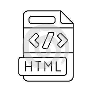 html file format document line icon vector illustration