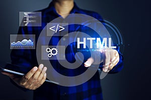 HTML hypertext markup language concept