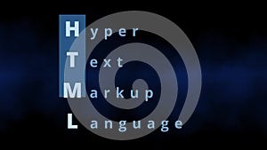 HTML Hypertext Markup Language letters for web design and html code creation for homepages and websites