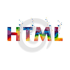 Html icon, html icon vector, in trendy flat style
