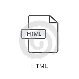 HTML linear icon. Modern outline HTML logo concept on white back