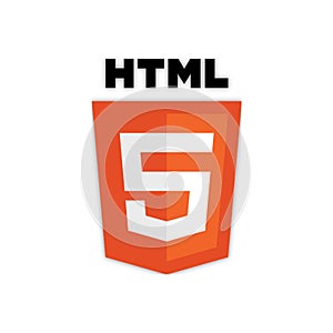 HTML 5 logo editorial illustrative on white background