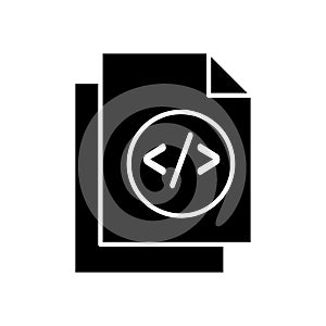 HTML Script Icon Set. Code Tag and Web Programming Vector symbol in a black filled and outlined style. Digital Creation Sign