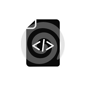 HTML Script Icon Set. Code Tag and Web Programming Vector symbol in a black filled and outlined style. Digital Creation Sign