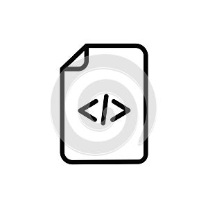 HTML Script Icon Set. Code Tag and Web Programming Vector symbol in a black filled and outlined style. Digital Creation Sign