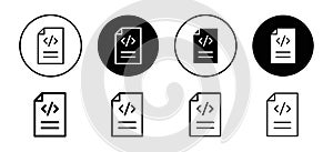 HTML script icon vector set collection for web