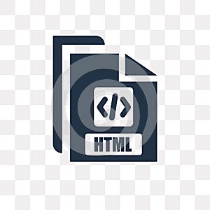 Html vector icon isolated on transparent background, Html trans photo