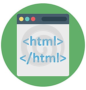 HTML, Web, Isolated Vector icons that can be easily modified or edit