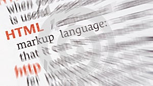 HTML web language word