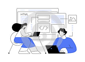 HTML5 website development abstract concept vector illustration.