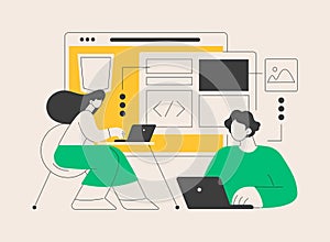 HTML5 website development abstract concept vector illustration.