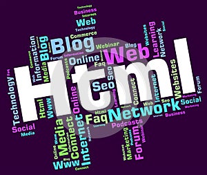 Html Word Indicates Hypertext Markup Language And Web