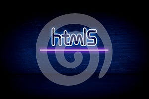 HTML5 - blue neon announcement signboard