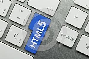 HTML5 - Inscription on Blue Keyboard Key