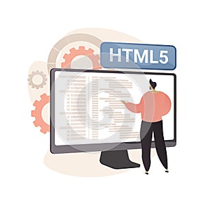 HTML5 website development abstract concept vector illustration.