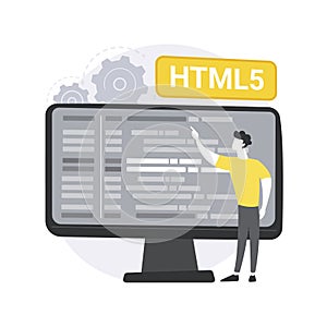 HTML5 website development abstract concept vector illustration.