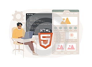 HTML5 website development isolated concept vector illustration.