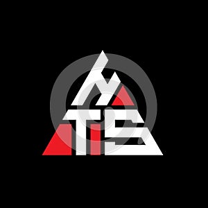 HTS triangle letter logo design with triangle shape. HTS triangle logo design monogram. HTS triangle vector logo template with red