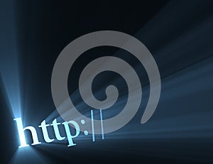 Http hyper link sign light flare