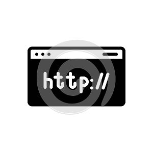 Black solid icon for Http, click and browser