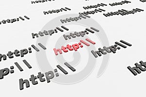 Http symbol sign on white background 3d render. Hypertext transfer protocol secure web 3 photo