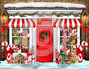 Illustrated cookie store photo