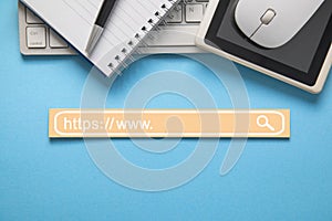 Https address. Internet search concept