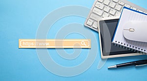 Https address. Internet search concept