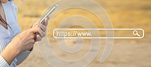 Https address. Internet search concept