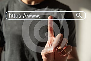 Https address. Internet search concept