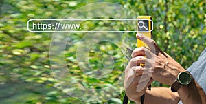 Https address. Internet search concept