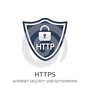 Https icon. Trendy flat vector Https icon on white background fr