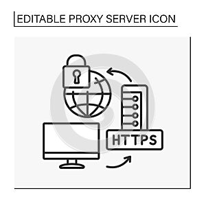 HTTPS protocol line icon