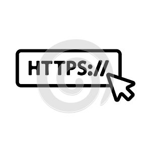 Https protocol vector vector. Isolated contour symbol illustration